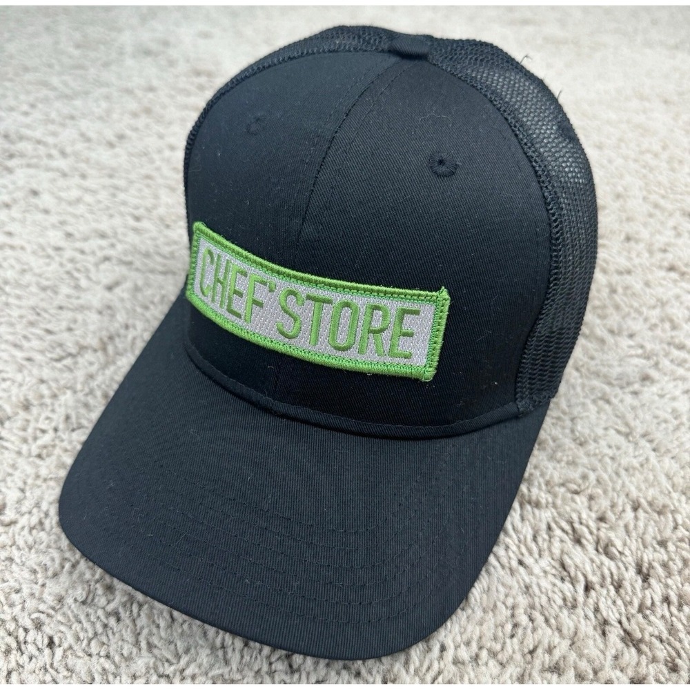 Chef'Store Trucker Hat Otto Black Mesh Snapback Embroidered Green Patch Cap
